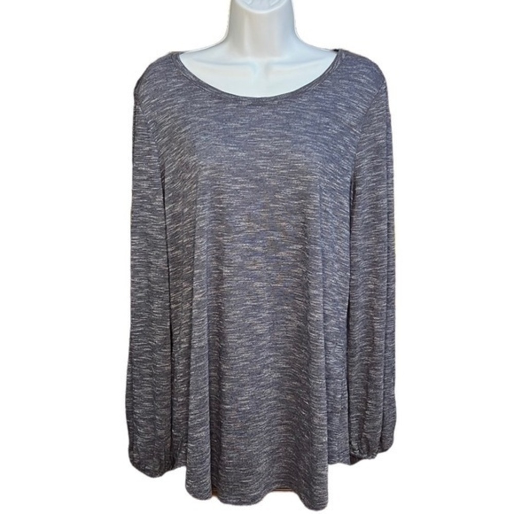 New Directions Long Sleeve Shirt Blue Stripe Large